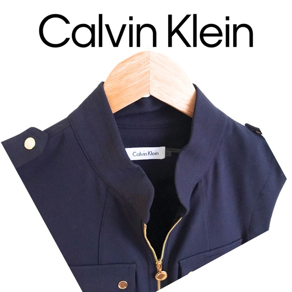👛 Calvin Klein Navy Military Career Dress Size 12 💙👗 - Picture 2 of 7